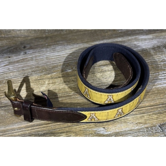 Vineyard‎ Vines Appalachian State University App Belt Size 34 Leather Canvas USA - Picture 1 of 6